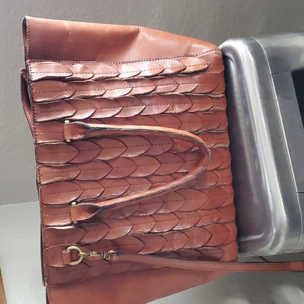 Patricia Nash special edition feather leather bag
